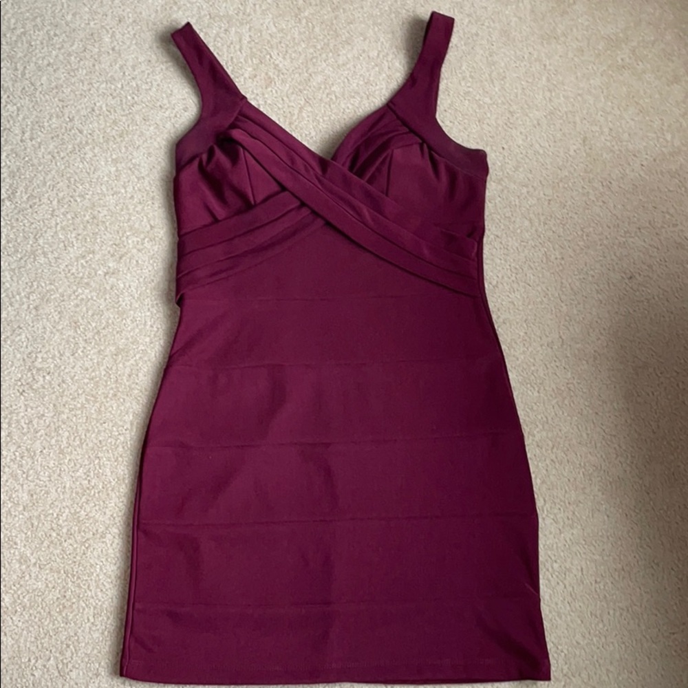 Maroon bandage dress | Emerald Sundae